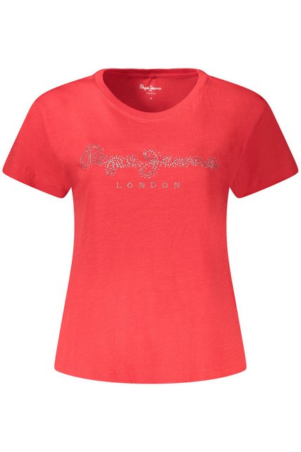 Pepe Jeans T-Shirt Damen Kurzarm-T-Shirt Rot mit Strass & nachhaltiger günstig online kaufen