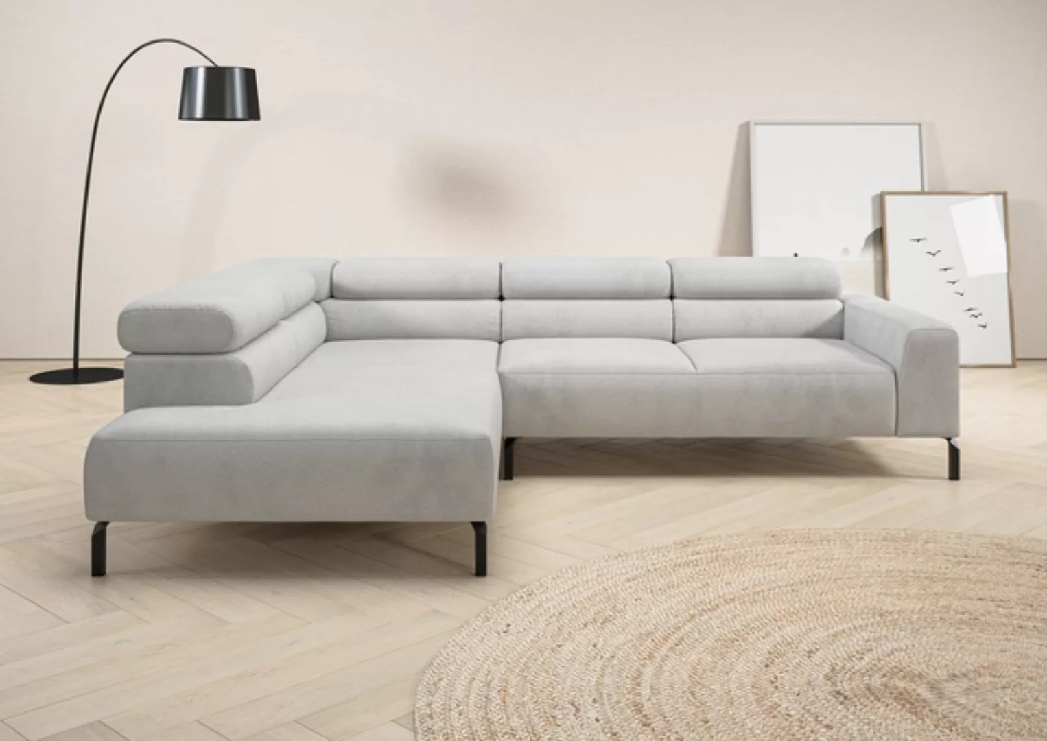 Places of Style Ecksofa »Antonelli, L-Form, inkl. Kopfteilverstellung, Brei günstig online kaufen