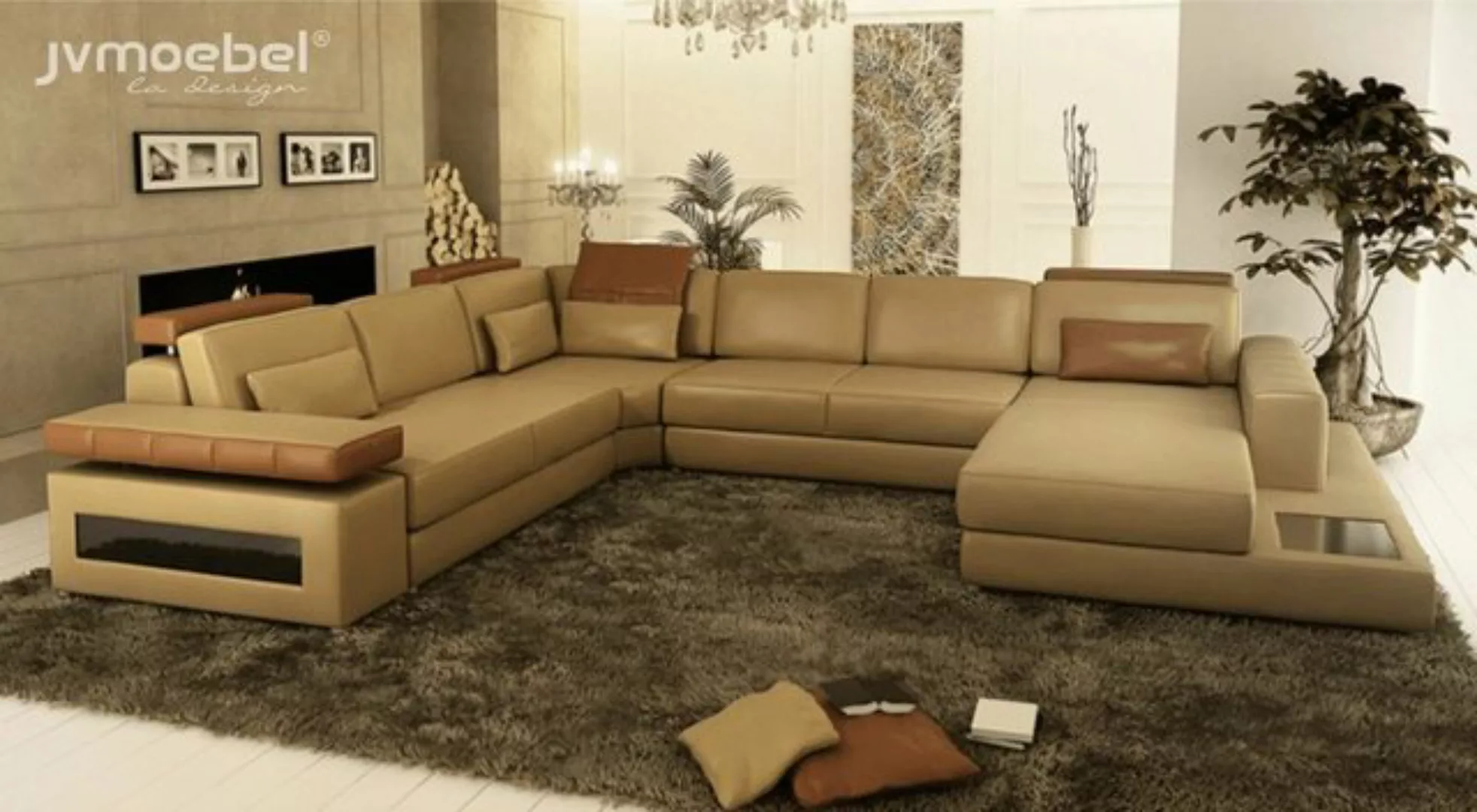 JVmoebel Ecksofa, Sofa U-Form Möbel Luxus Garnitur Sofas Couch Luxus günstig online kaufen