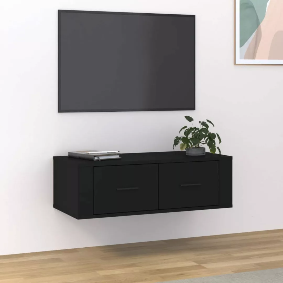 Vidaxl Tv-wandschrank Schwarz 80x36x25 Cm Holzwerkstoff günstig online kaufen