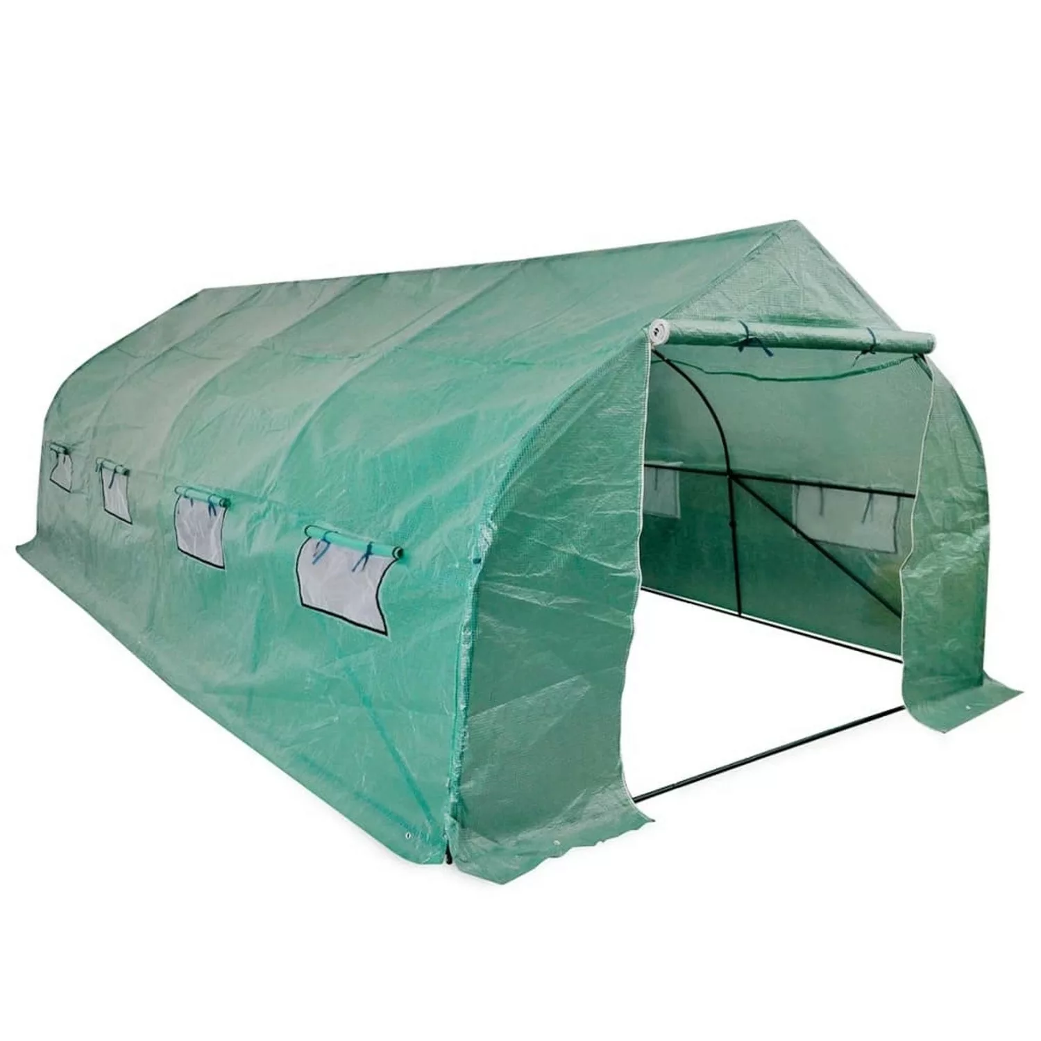 furnicato Polytunnel Gewächshaus Begehbar & Mobil Stahlrahmen 18 m² günstig online kaufen