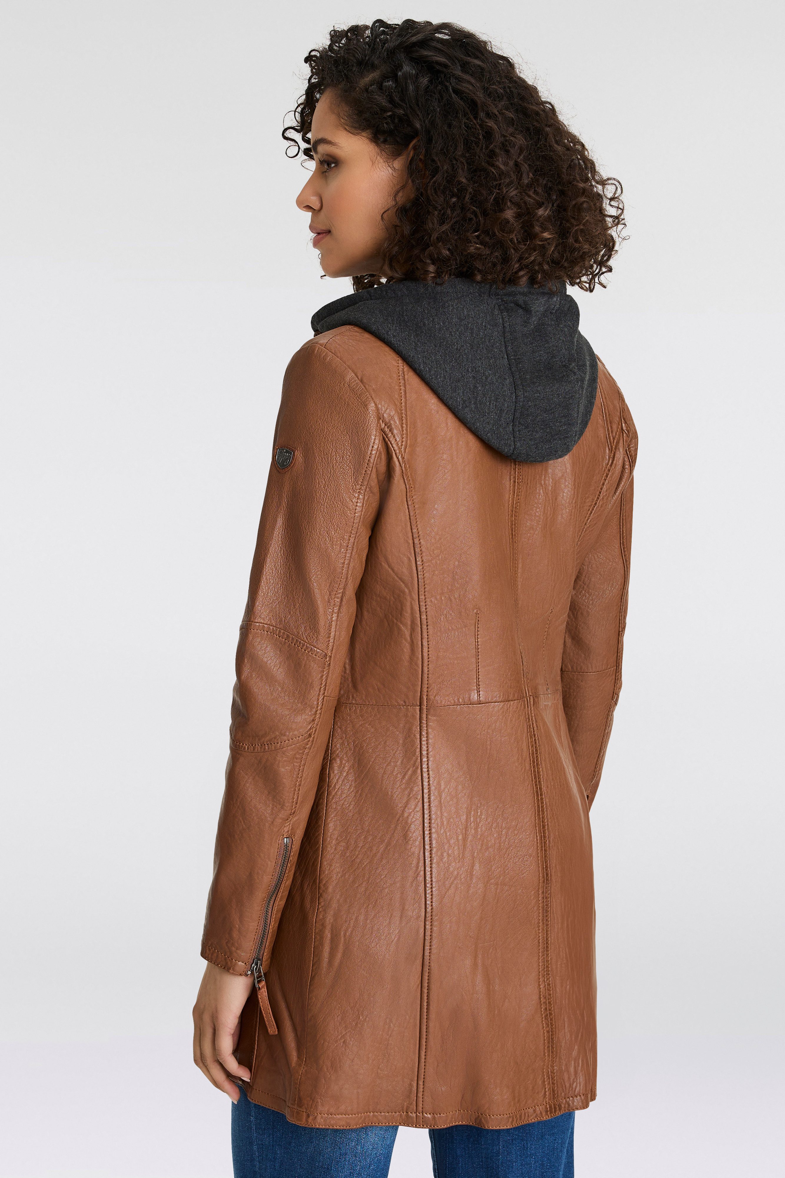 Mauritius Ledermantel "Bente", 2-in-1-Lederjacke mit abnehmbarem Kapuzen-In günstig online kaufen