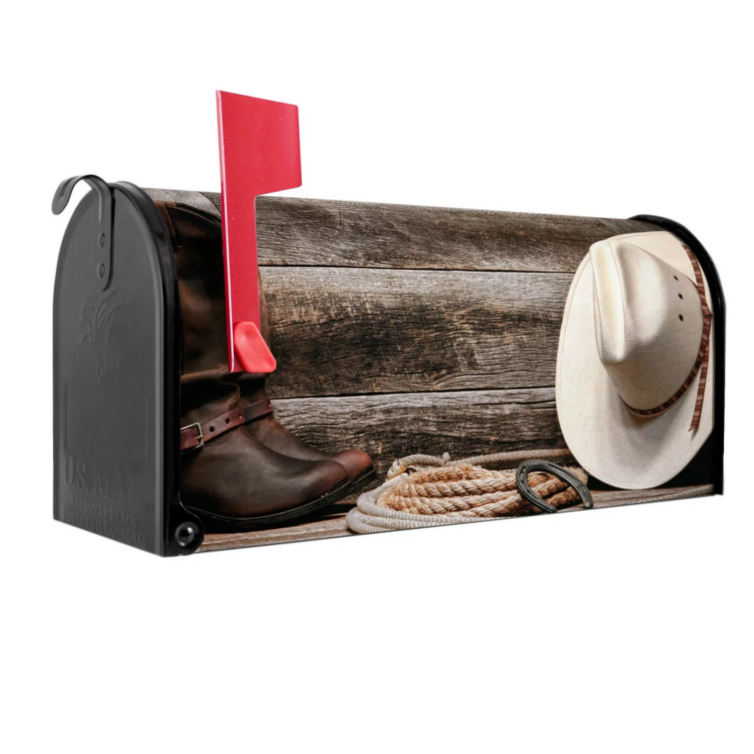 Banjado Amerikanischer Briefkasten Schwarz 48x22x16cm US Mailbox Letterbox günstig online kaufen