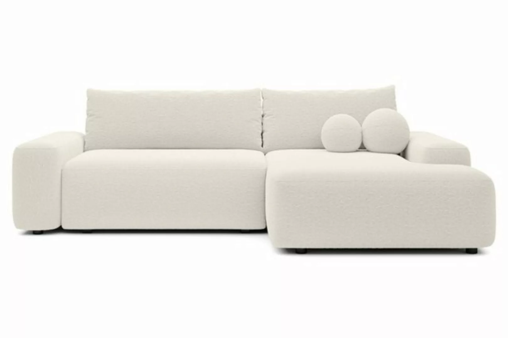 Goldstoff Ecksofa POOL Bouclé Stoff, Schlafsofa 264 cm, L-Form, Eckcouch mi günstig online kaufen