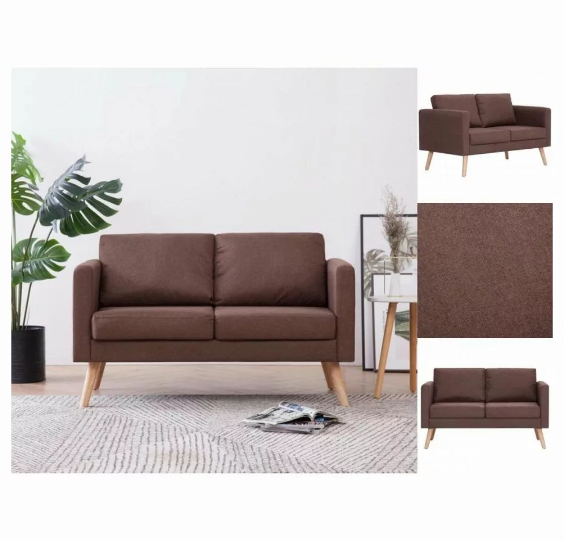 vidaXL Sofa 2-Sitzer-Sofa Stoff Braun Couch günstig online kaufen