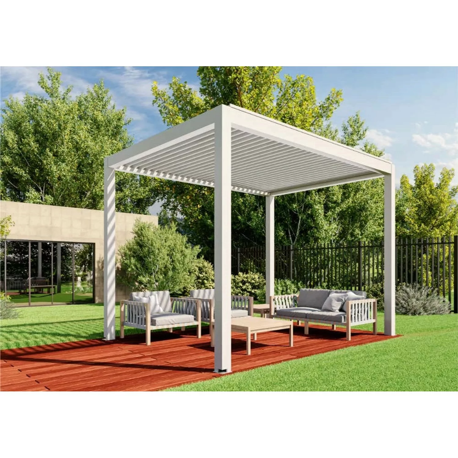 Huun Pergola Mezzo in Weiß 400 x 300 cm günstig online kaufen