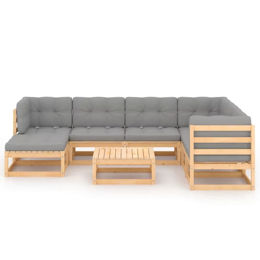 7-tlg. Garten-lounge-set Mit Kissen Kiefer Massivholz günstig online kaufen