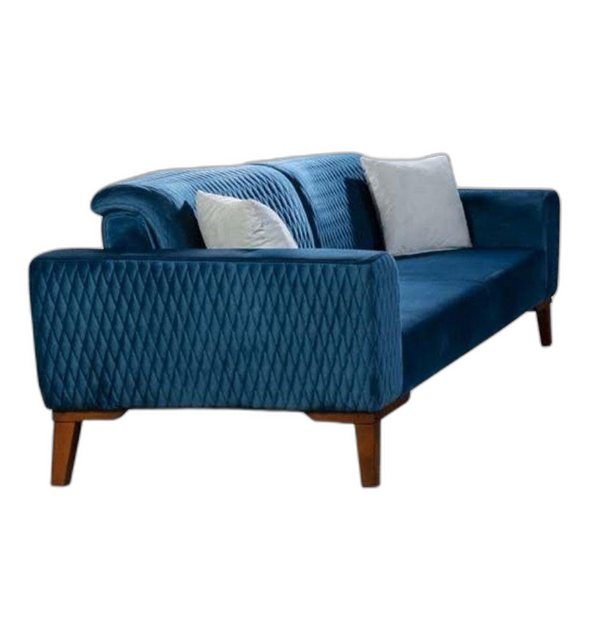 Xlmoebel 3-Sitzer Elegante blaue Dreisitzer Sofagarnitur Sitzmöbel Couch, 1 günstig online kaufen