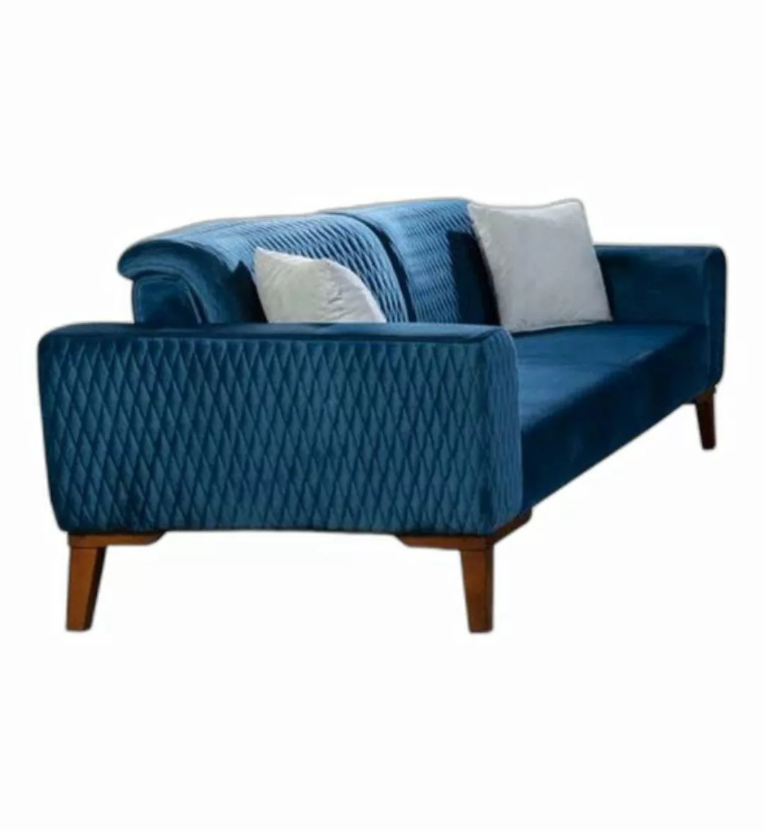 Xlmoebel 3-Sitzer Elegante blaue Dreisitzer Sofagarnitur Sitzmöbel Couch, 1 günstig online kaufen