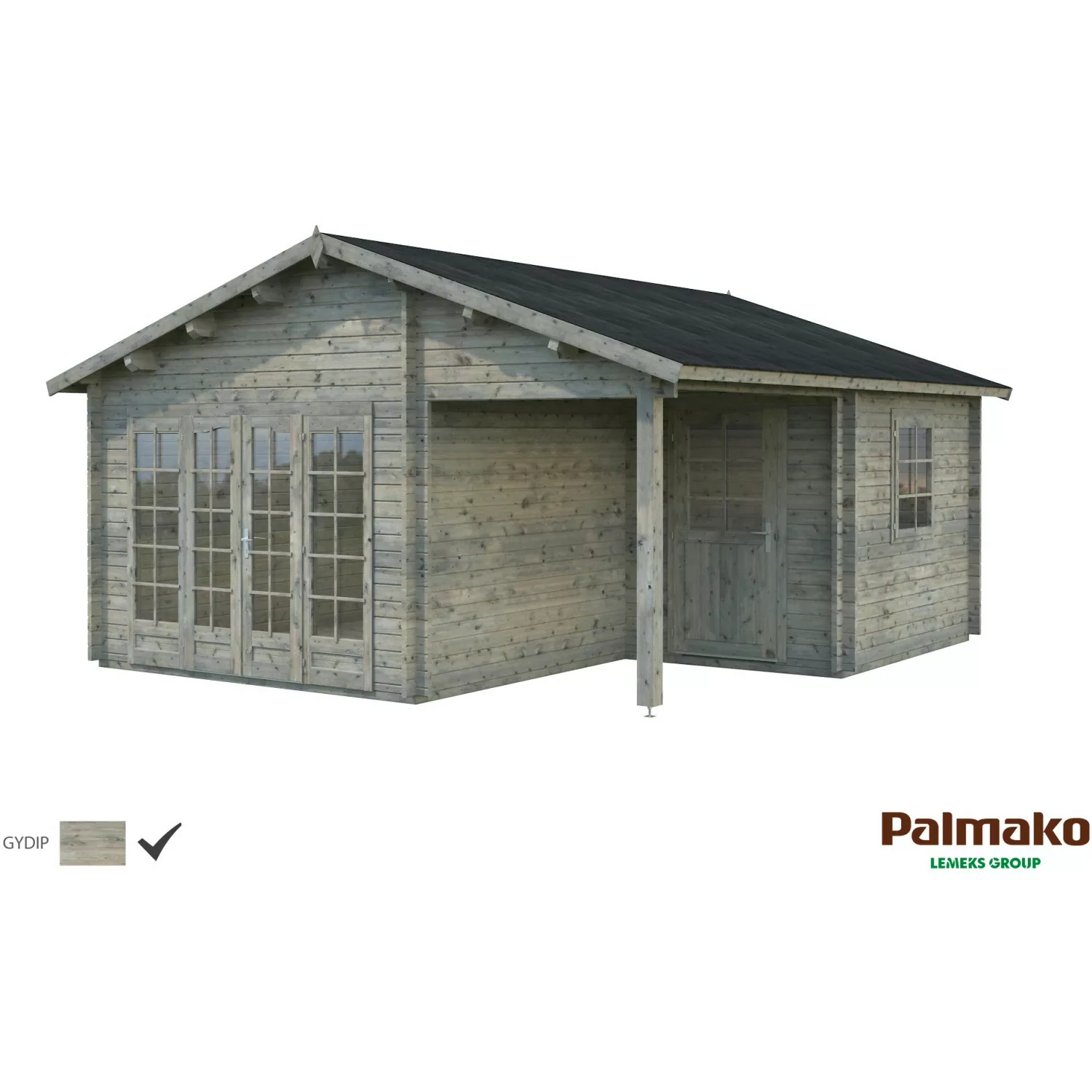 Palmako Irene Holz-Gartenhaus Grau Satteldach Tauchgrundiert 530 cm x 550 c günstig online kaufen