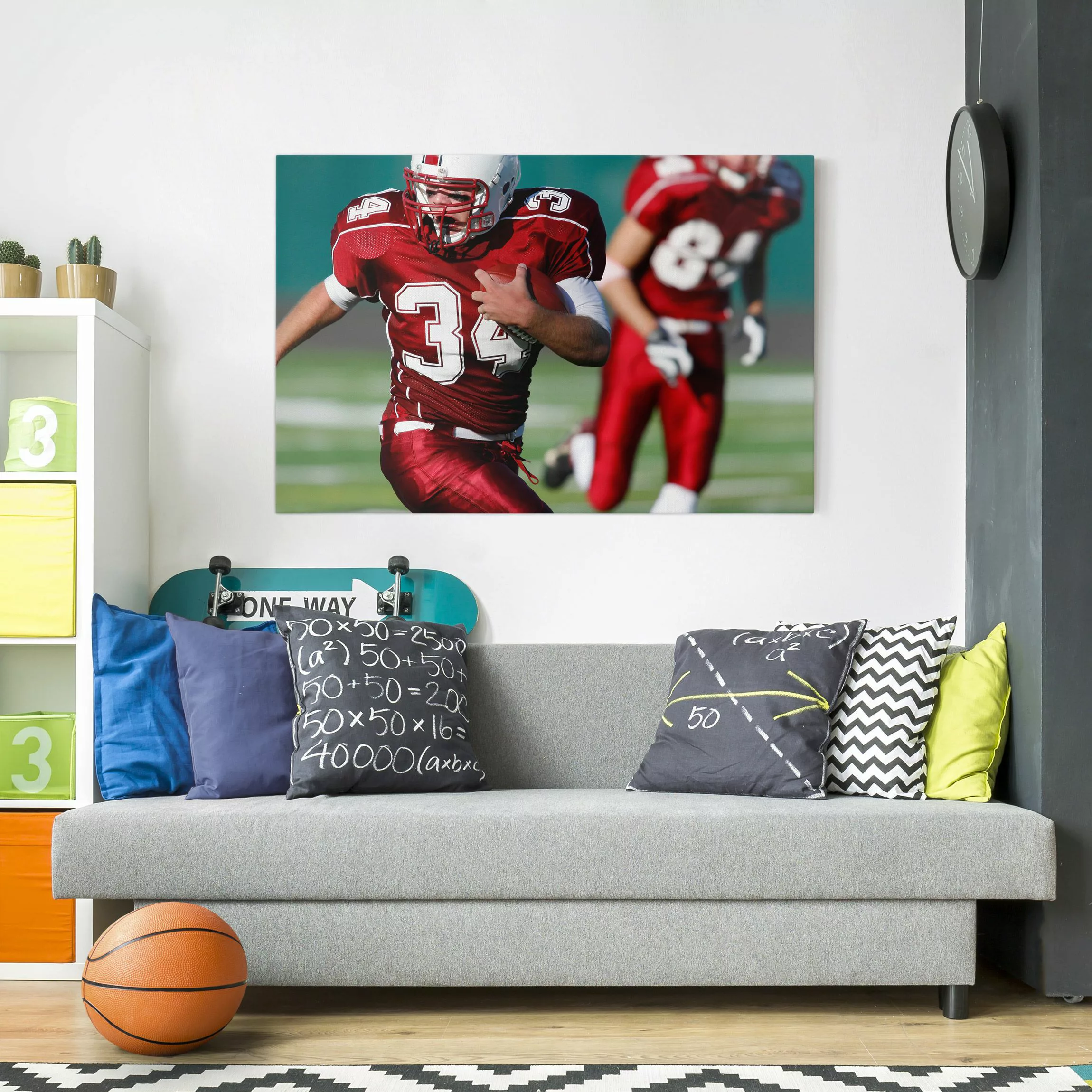 Leinwandbild Sport - Querformat Runningback günstig online kaufen