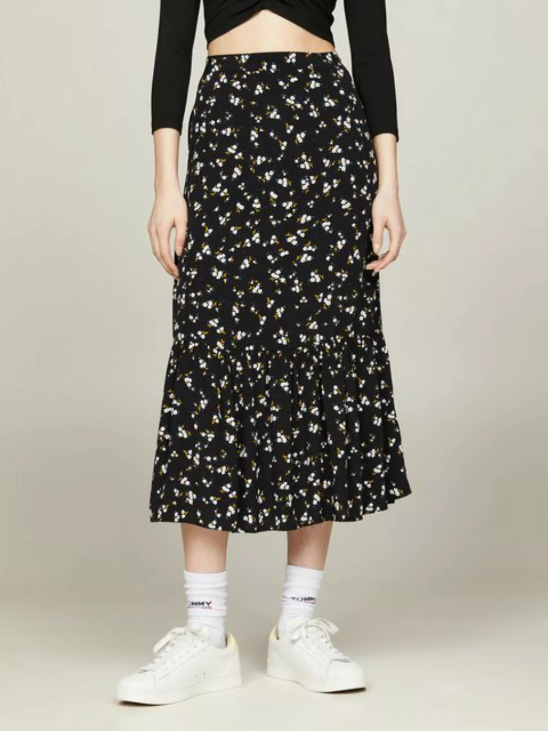 Tommy Jeans Curve A-Linien-Rock TJW FLORAL RUFFLE MIDI SKIRT EXT Webrock Gr günstig online kaufen