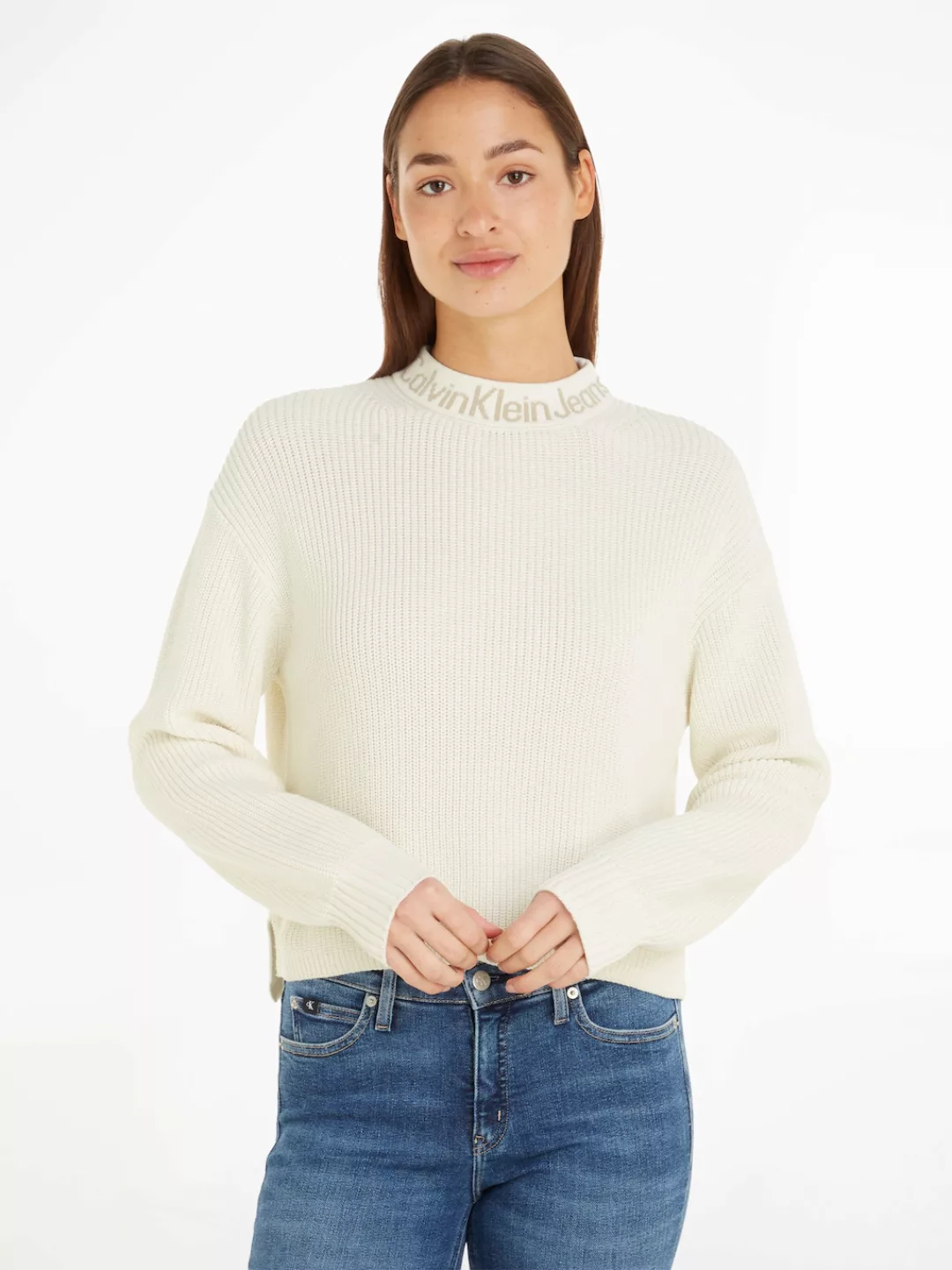 Calvin Klein Jeans Rundhalspullover "LOGO INTARSIA LOOSE SWEATER" günstig online kaufen