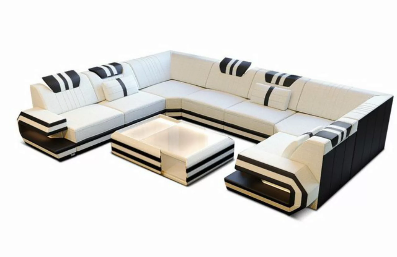 Sofa Dreams Wohnlandschaft Design Polster Stoff Sofa Ragusa U Form H Strukt günstig online kaufen