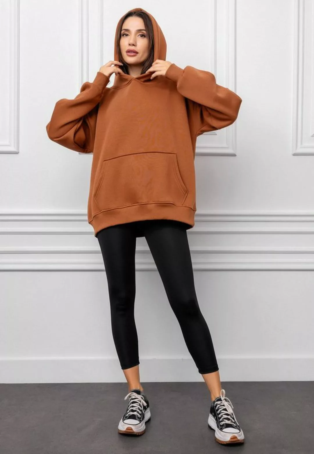 STYLEOVER Kapuzensweatshirt Übergroßes Kapuzensweatshirt Kängurutasche günstig online kaufen