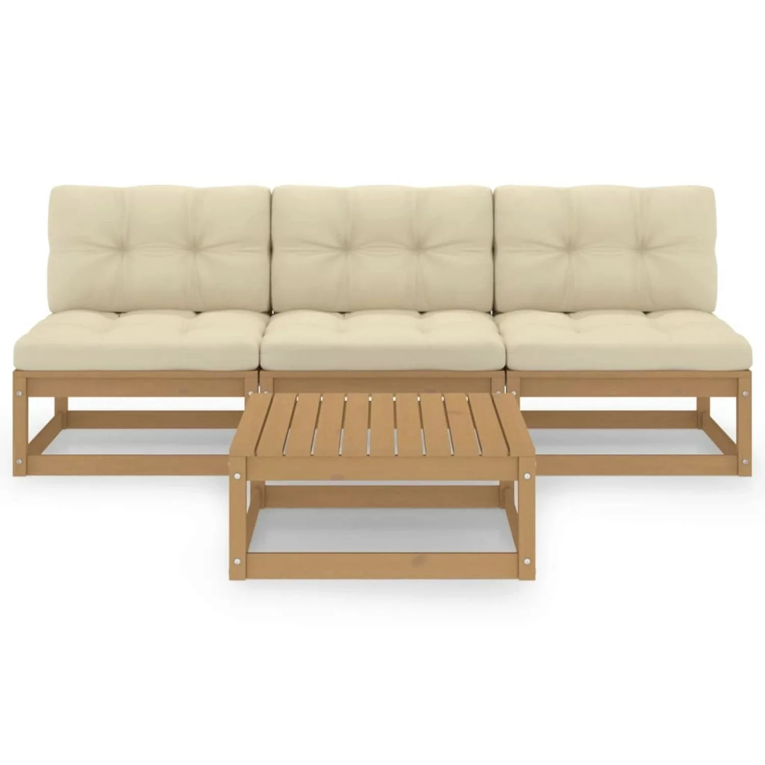 4-tlg. Garten-lounge-set Mit Kissen Kiefer Massivholz günstig online kaufen