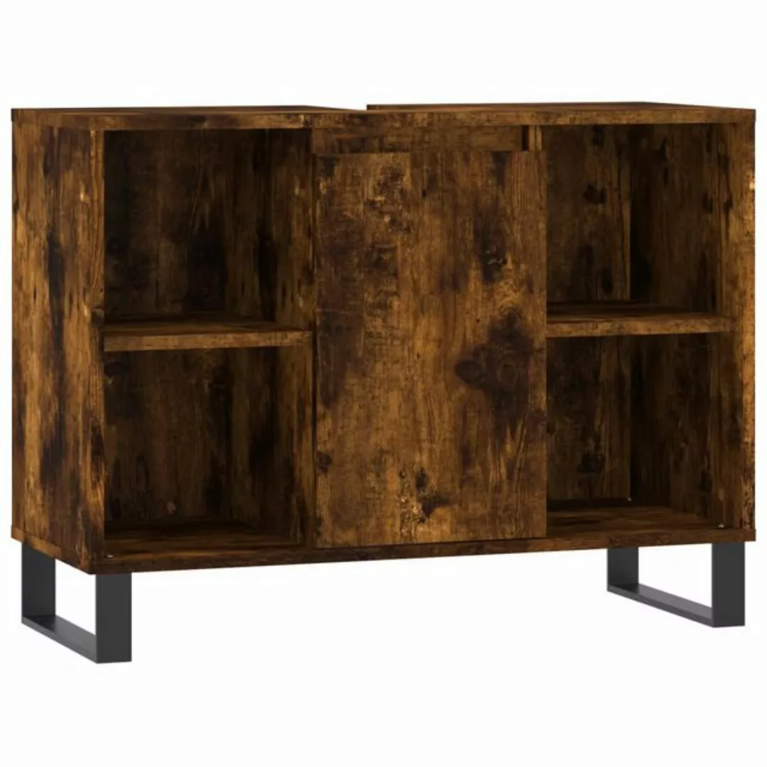 vidaXL Waschbeckenunterschrank Badschrank Räuchereiche 80x33x60 cm Holzwerk günstig online kaufen