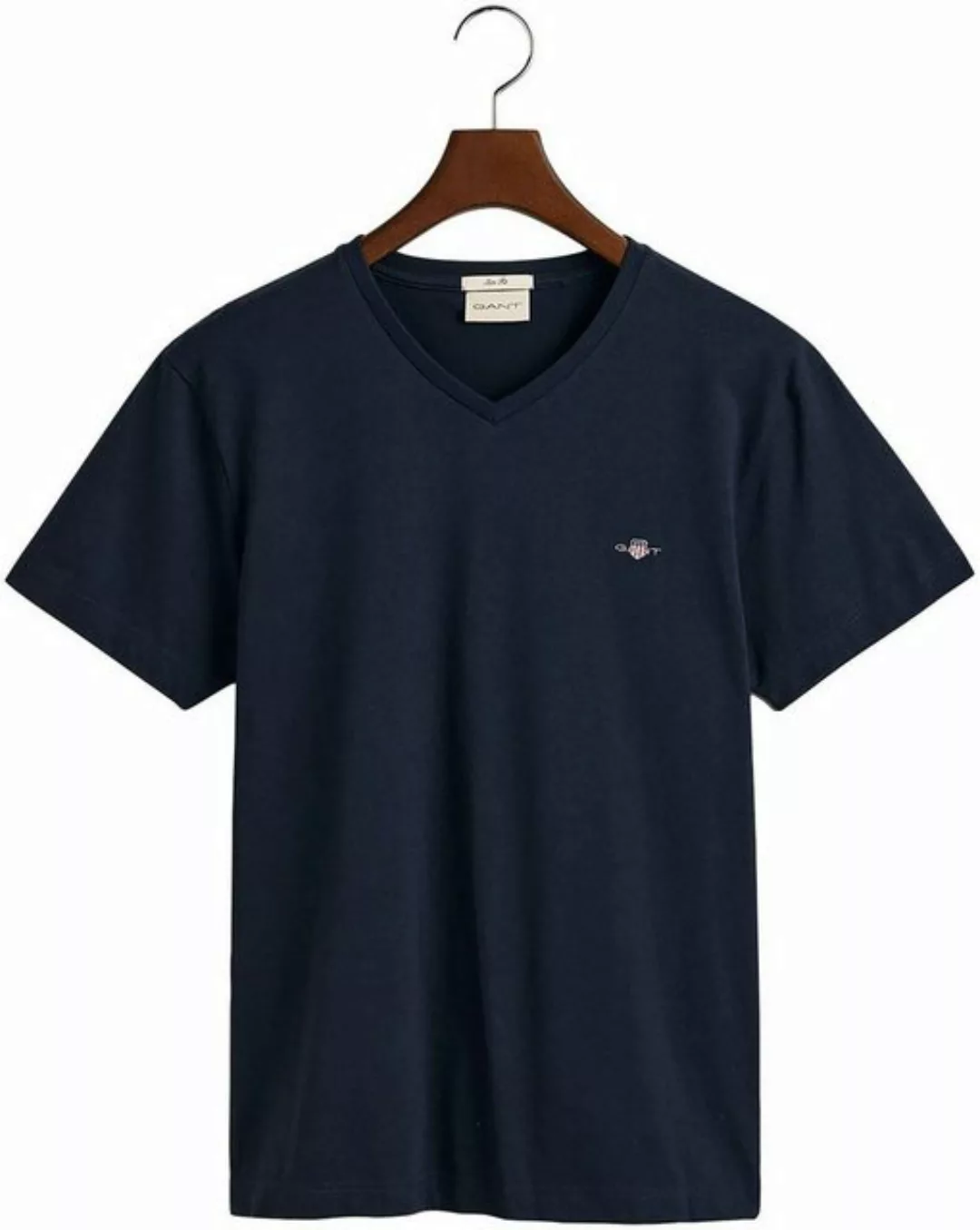 Gant T-Shirt SLIM SHIELD V-NECK T-SHIRT mit einer kleinen Logostickerei auf günstig online kaufen