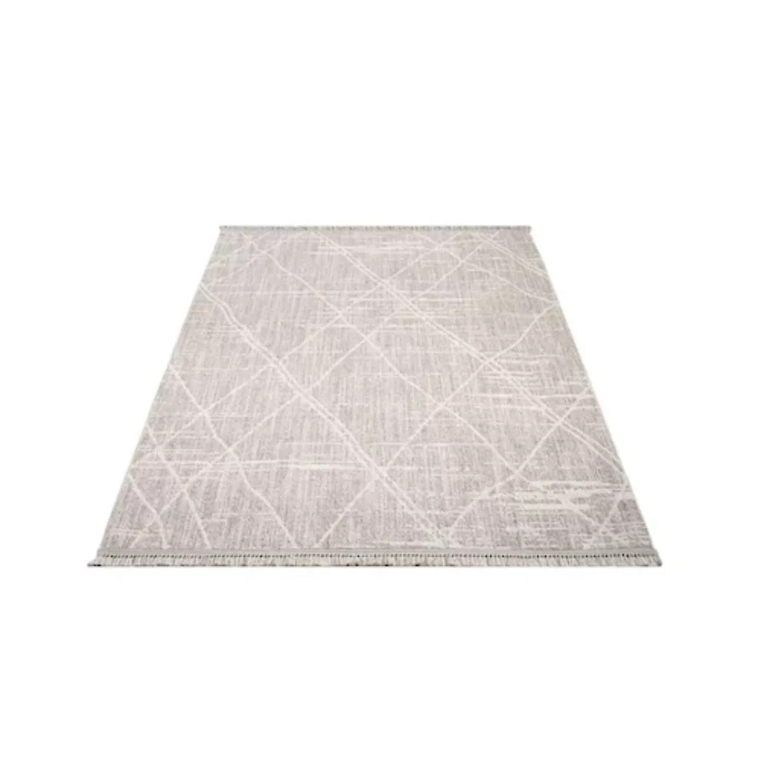 Carpet City Teppich »CLASICO 9162«, rechteckig, Kurzflor, Fransen, Geometri günstig online kaufen