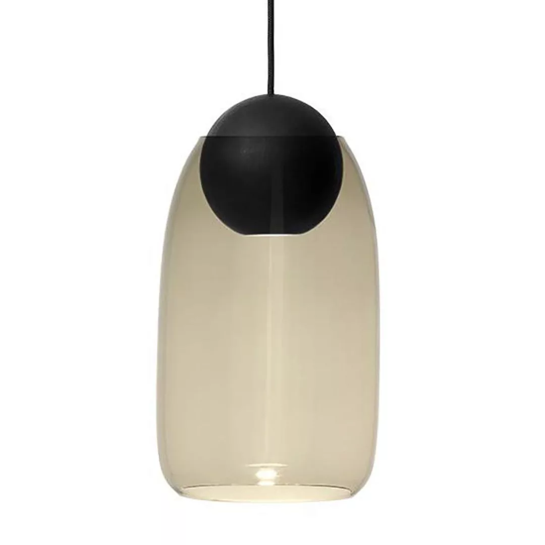 Mater - Liuku Ball Pendelleuchte schwarz - rauchglas/Linde schwarz lackiert günstig online kaufen