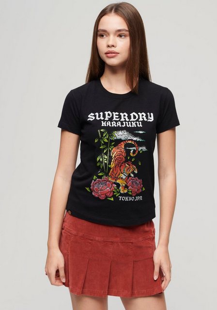 Superdry Kurzarmshirt "TATTOO RHINESTONE FITTED TEE" günstig online kaufen