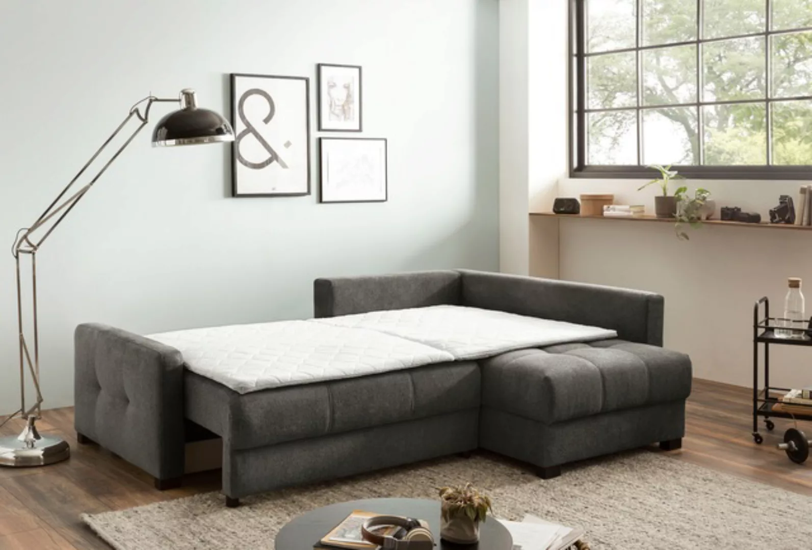 exxpo - sofa fashion Ecksofa »Chester, Boxspring Federkern-Polsterung für b günstig online kaufen