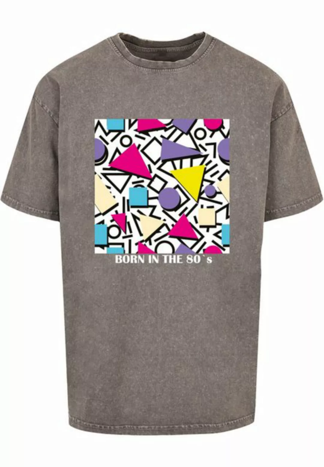 MisterTee T-Shirt MisterTee Herren Geometric Retro Acid Washed Heavy Oversi günstig online kaufen
