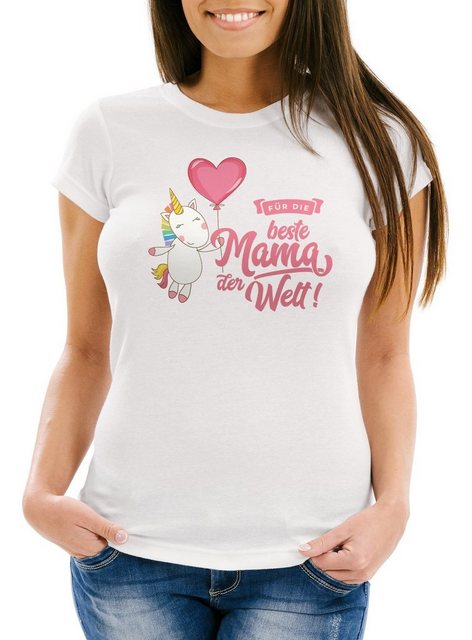 MoonWorks Print-Shirt Damen T-Shirt Einhorn Muttertag Beste Mama der Welt U günstig online kaufen