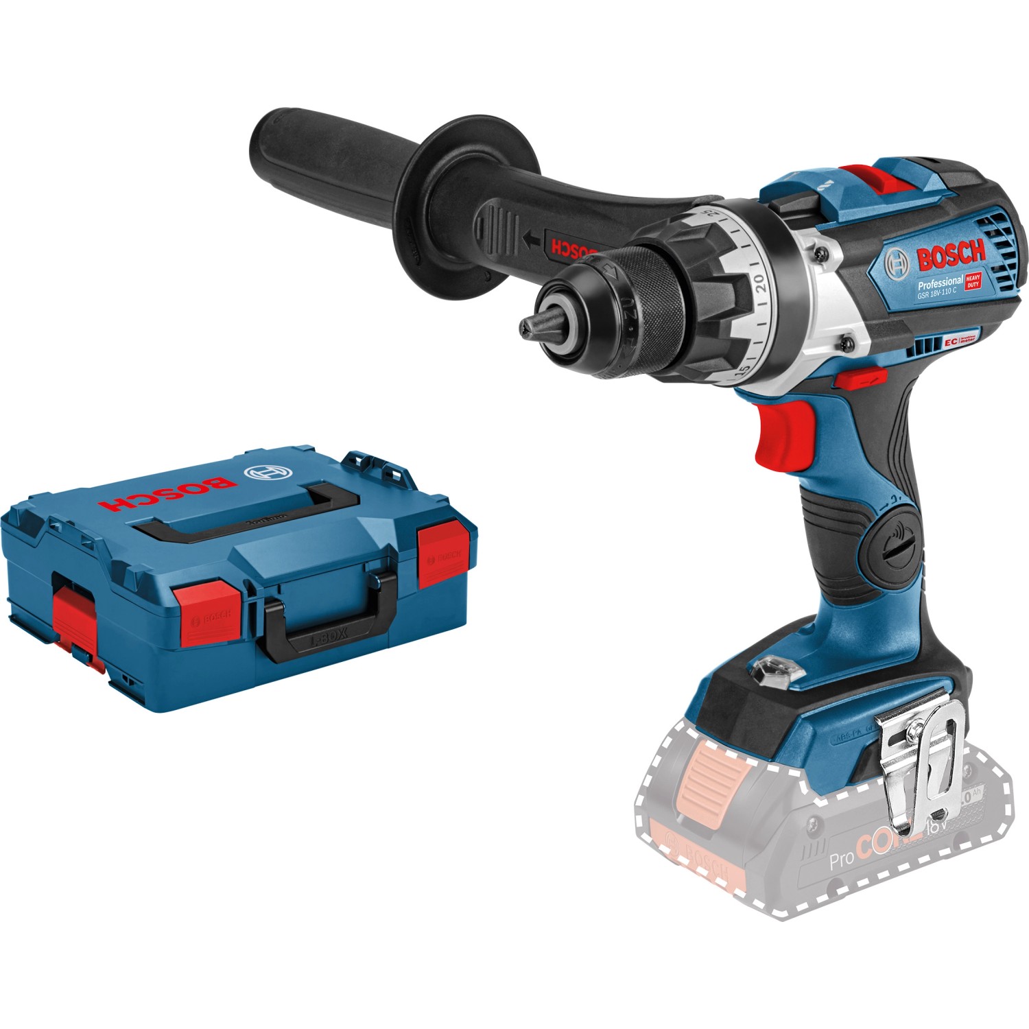 Bosch Professional 18 V Akku-Bohrschrauber GSR 18V-110 C Solo mit L-Boxx günstig online kaufen