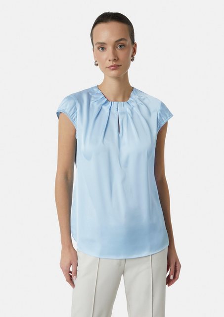 Comma Kurzarmbluse Satin-Bluse mit Raffung Raffung günstig online kaufen