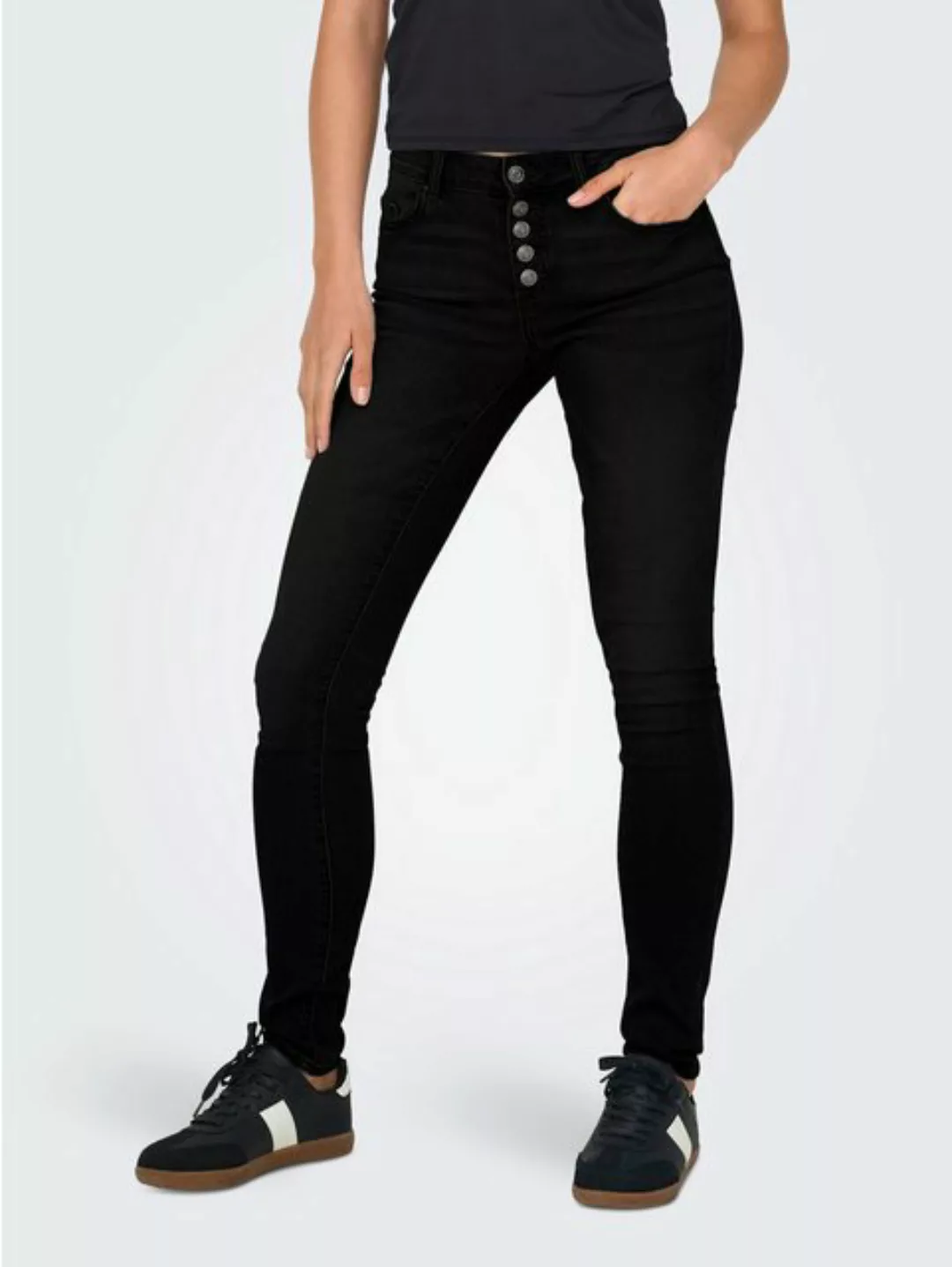 ONLY Skinny-fit-Jeans "ONLHUSH MID SK VIS BUTTON DNM BOX X" günstig online kaufen