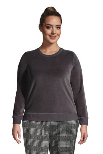 Sweatshirt aus Velours in großen Größen, Damen, Größe: 56-58 Plusgrößen, Gr günstig online kaufen