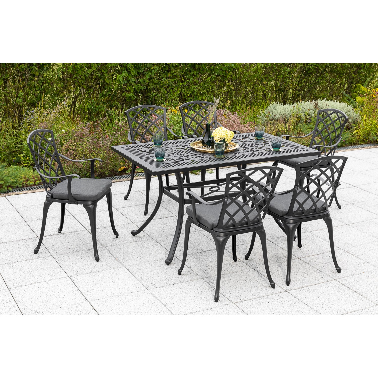 Merxx Rhodos Set 13-tlg. Gartentisch 140 x 80 cm günstig online kaufen