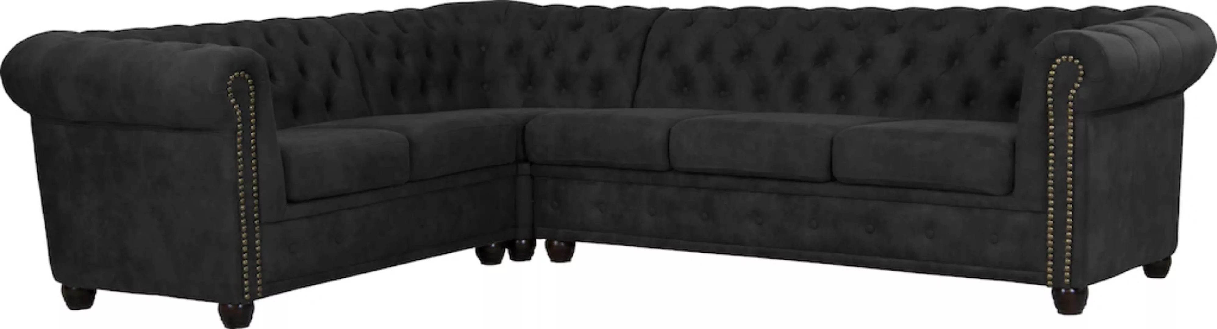 Home affaire Chesterfield-Sofa "Rysum L-Form", Chesterfield-Optik, langer S günstig online kaufen