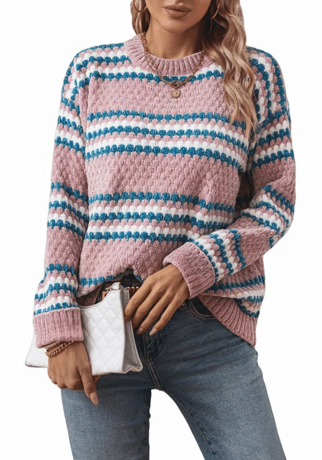 Nebelmeer Strickpullover Rundhals Pullover Oberteil Pullover Pullover Damen günstig online kaufen