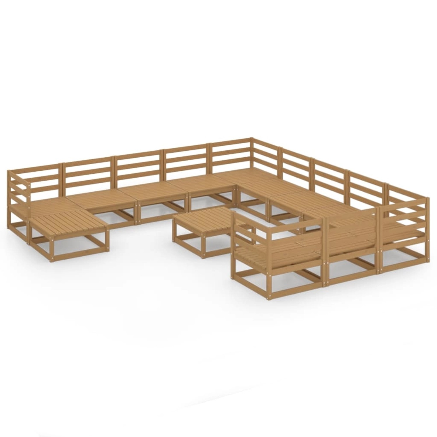 vidaXL 13-tlg Garten-Lounge-Set Massivholz Kiefer Modell 15 günstig online kaufen