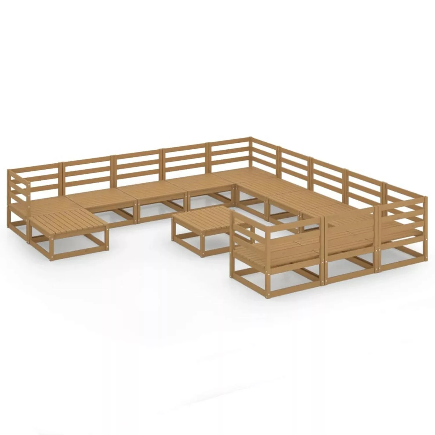 vidaXL 13-tlg Garten-Lounge-Set Massivholz Kiefer Modell 15 günstig online kaufen