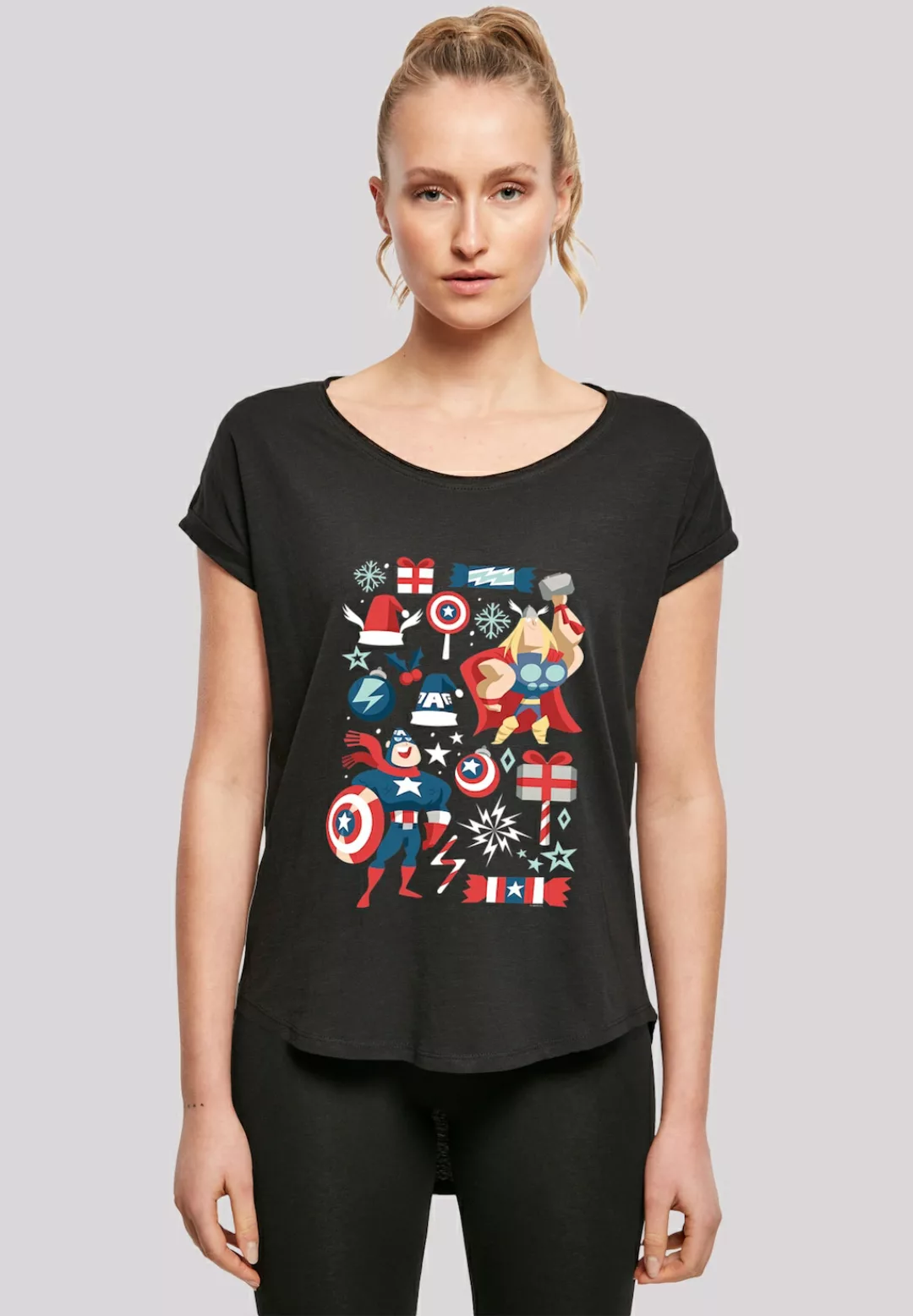 F4NT4STIC T-Shirt "Marvel Thor And Captain America Christmas Day", Damen,Pr günstig online kaufen