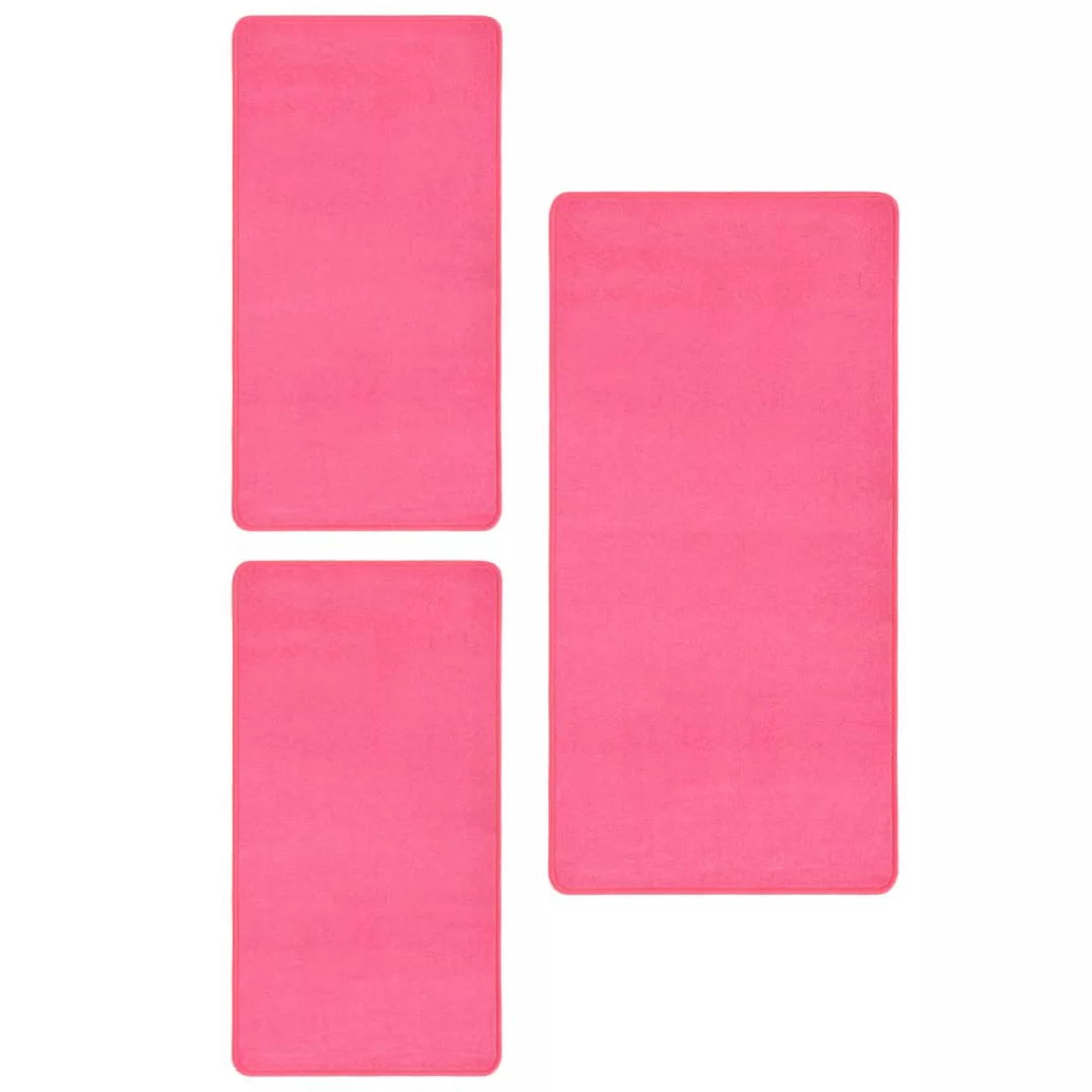 Hochflor-bettvorleger 3 Stk. Rosa günstig online kaufen