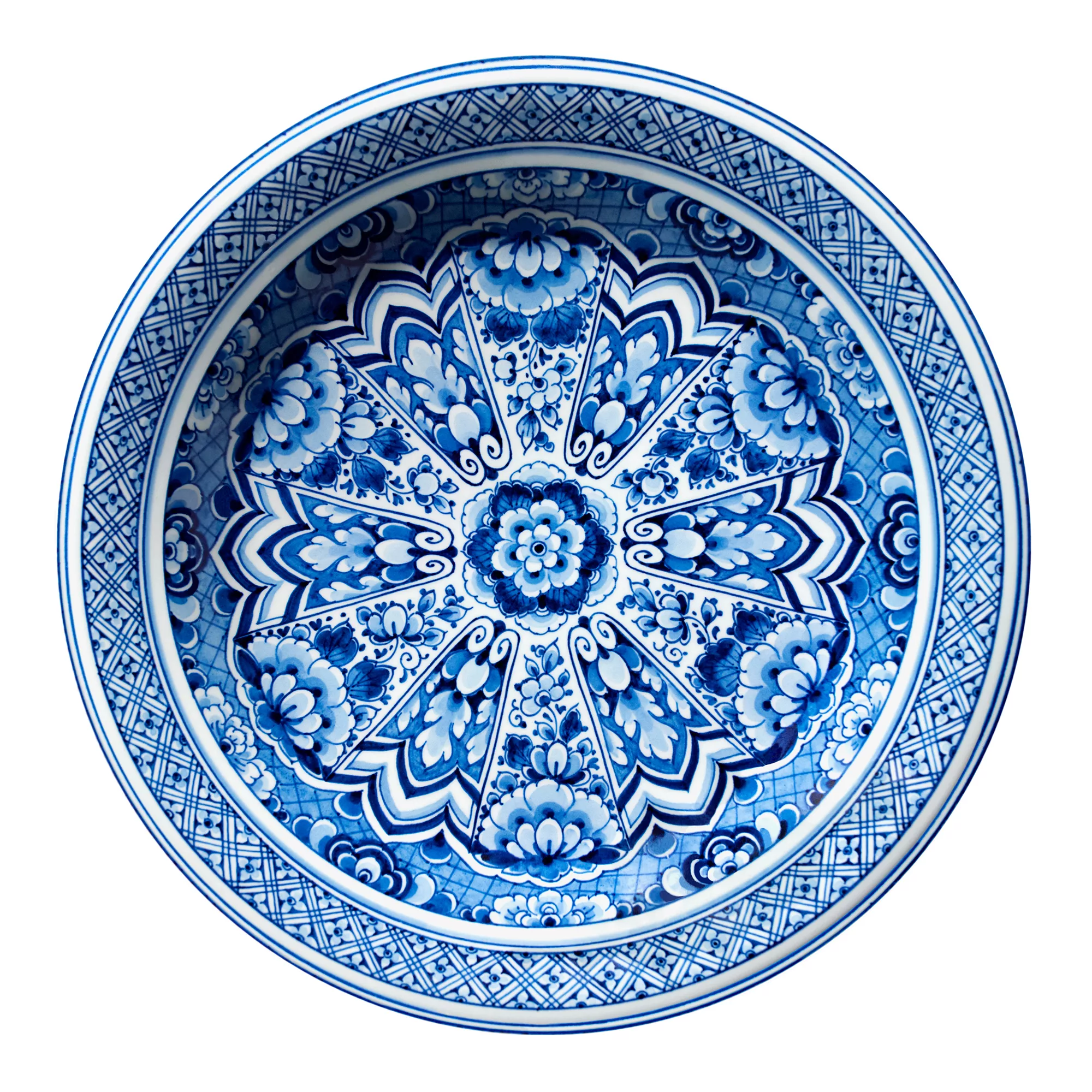 Moooi Carpets - Delft Blue Plate Teppich Ø250cm - blau/Polyamid mit niedrig günstig online kaufen