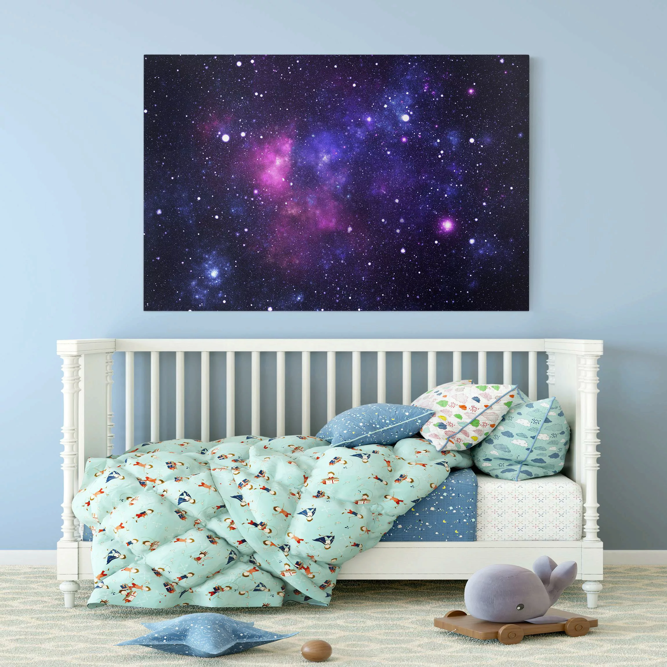 Leinwandbild Kinderzimmer - Querformat Galaxie günstig online kaufen