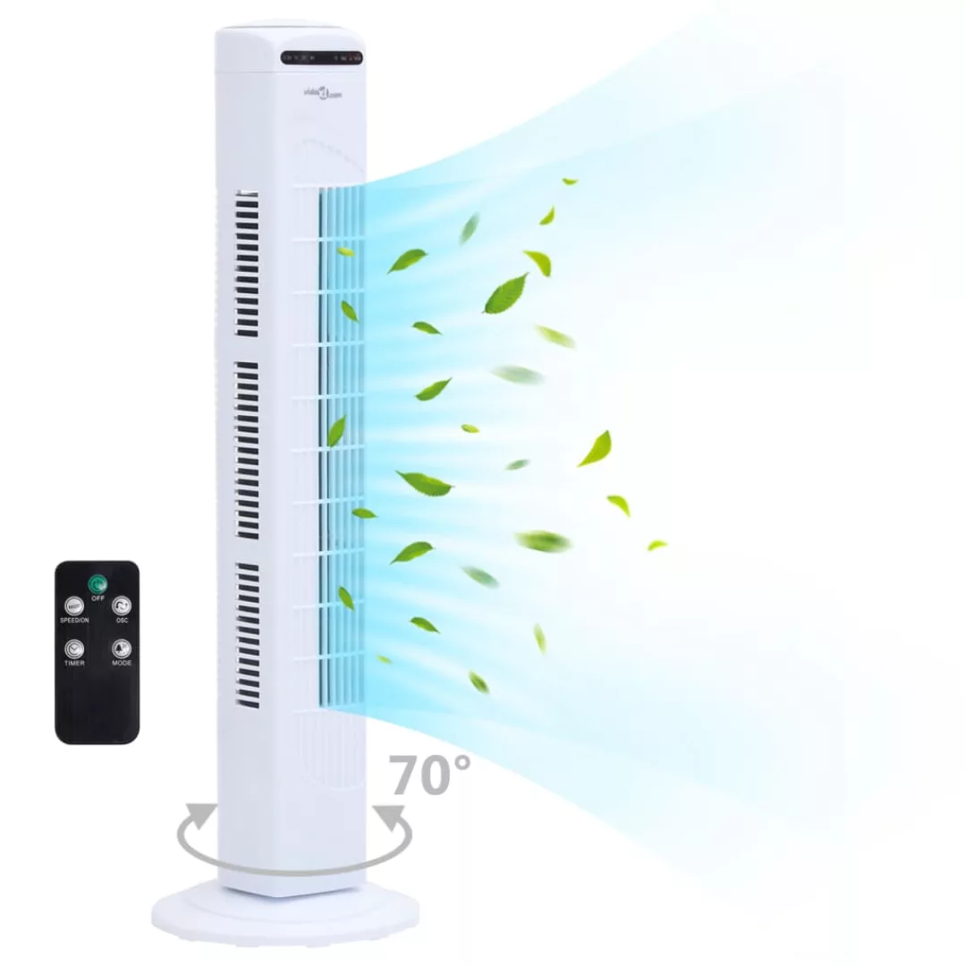 Turmventilator Mit Fernbedienung Und Timer Î¦24x80 Cm Weiß günstig online kaufen