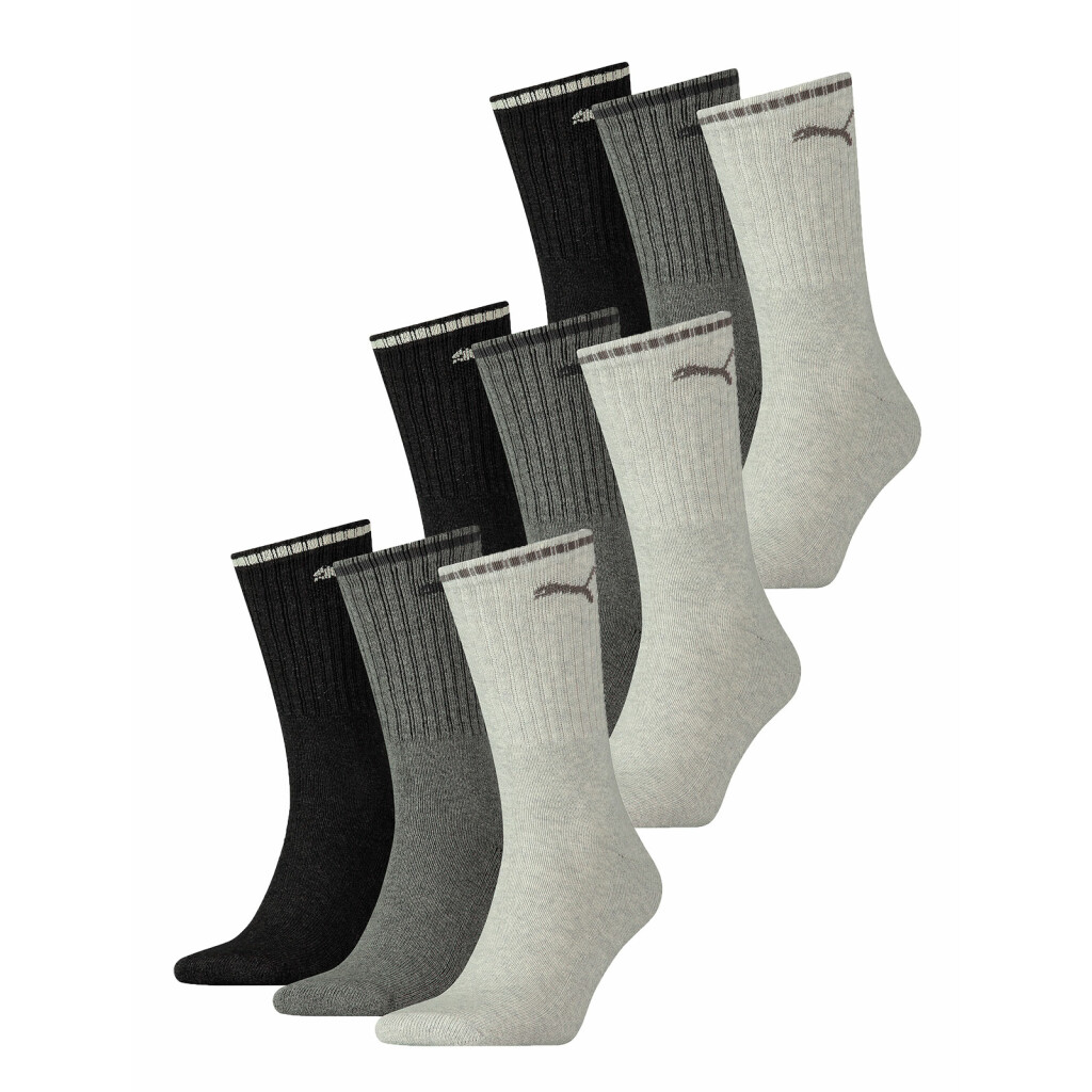 PUMA 12er Pack Unisex Socken - Sport Crew Stripe - (4x 3Paar) Anthrazit/Gra günstig online kaufen