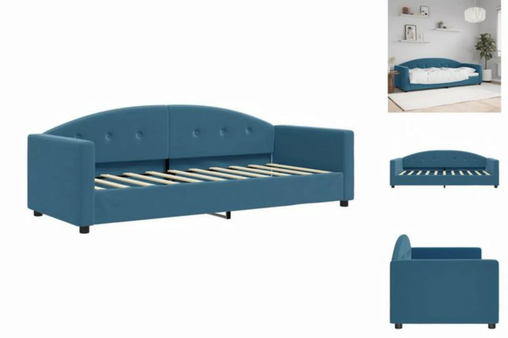 vidaXL Gästebett Tagesbett Blau 80x200 cm Samt Gästebett Gästecouch Gästeso günstig online kaufen