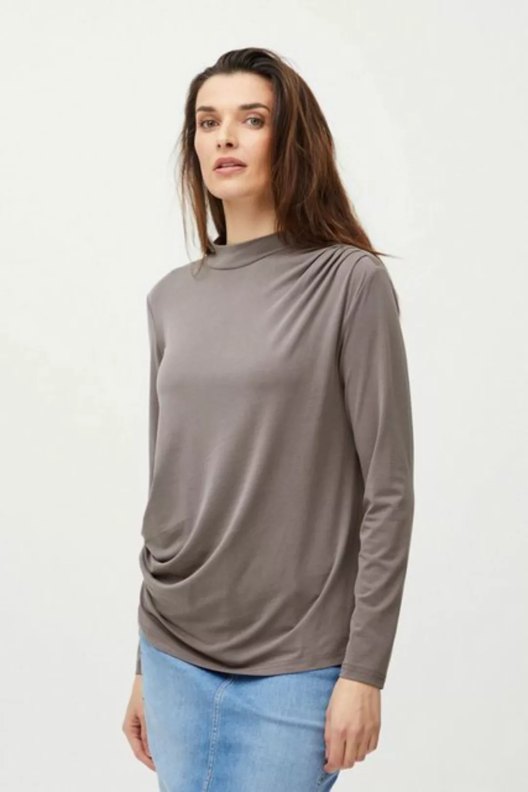 Pulz Jeans Longsleeve PZLIPPA LS Tshirt Cooles Shirt mit Raffungen günstig online kaufen