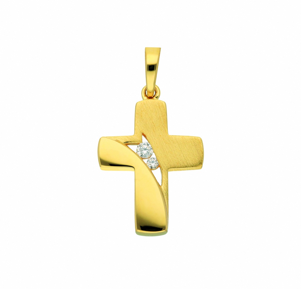 Adelia´s Kette mit Anhänger "333 Gold Kreuz Anhänger mit Zirkonia", Schmuck günstig online kaufen