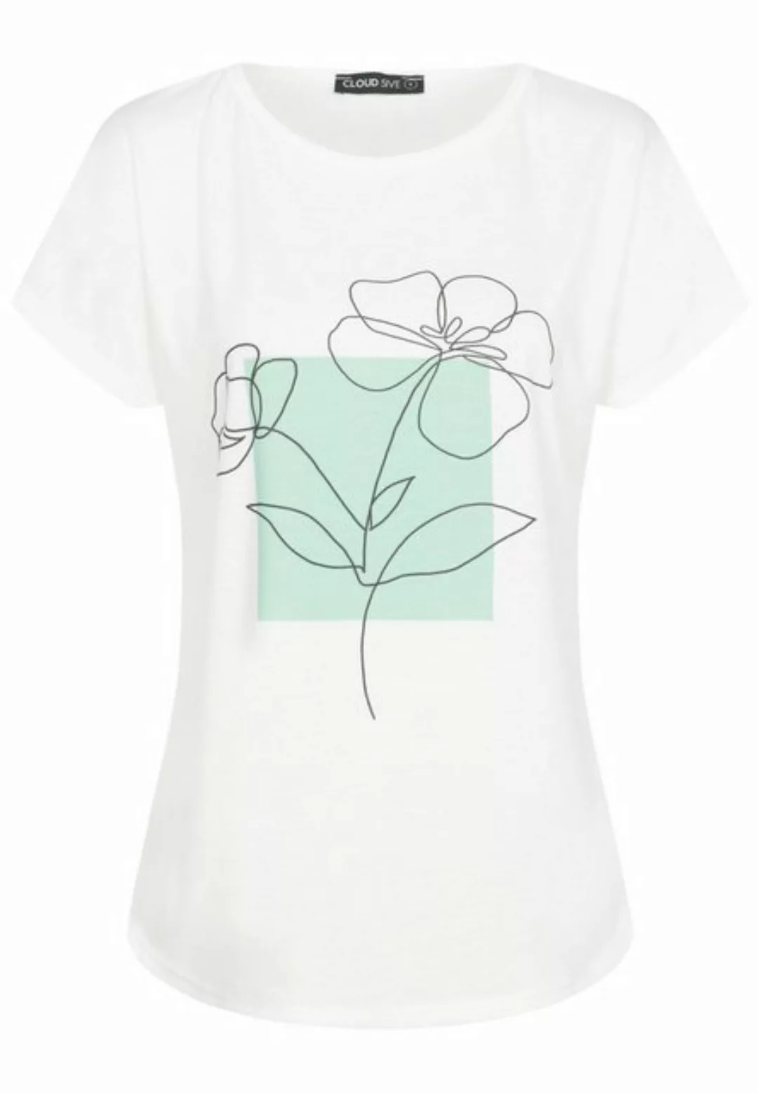 CLOUD 5IVE T-Shirt CLOUD 5IVE Viskose T-Shirt mit Blumenprint (1-tlg) günstig online kaufen