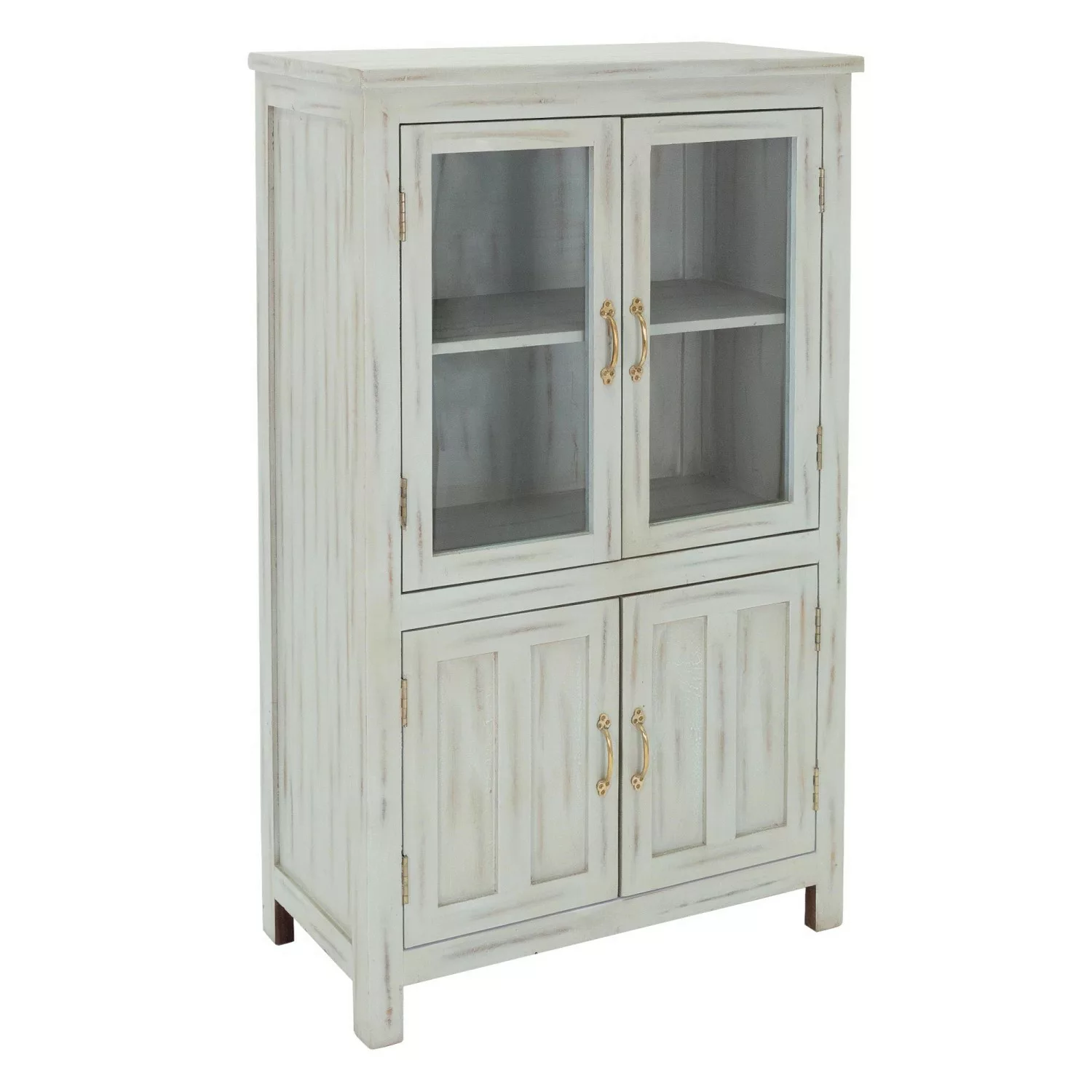 Womo-Design Highboard Florenz Shabby Chic 79x136x40 cm Mint Mangoholz Massi günstig online kaufen