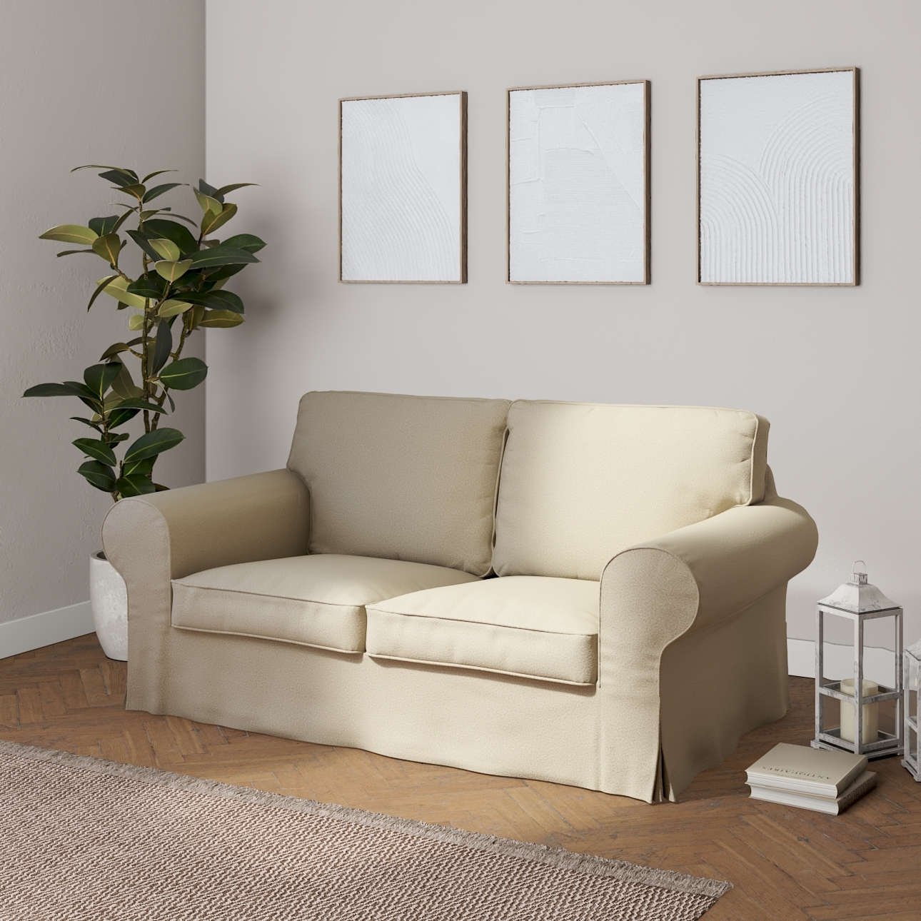 Bezug für Ektorp 2-Sitzer Sofa nicht ausklappbar, hellbeige, Sofabezug für günstig online kaufen