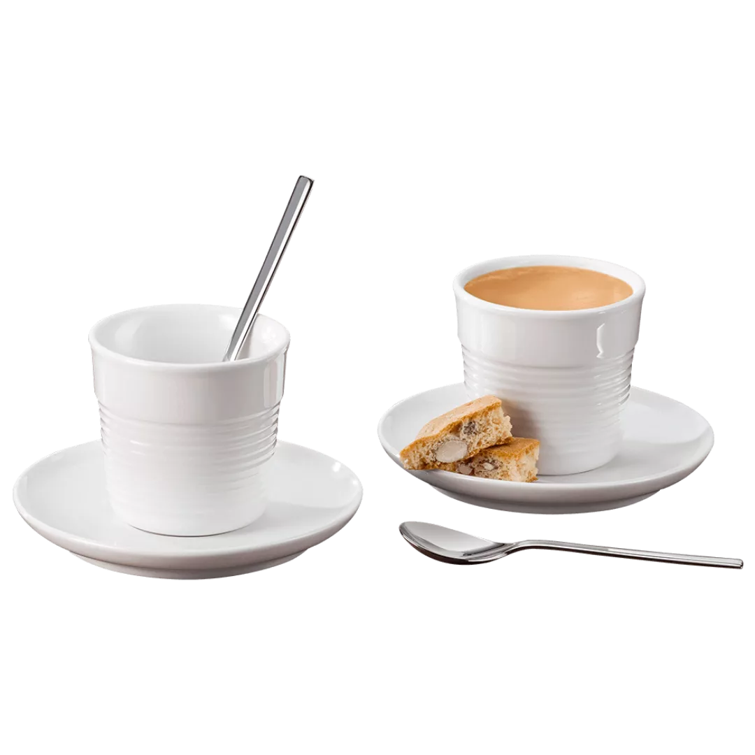 Bone China Porzellan Set Lungo von K-fee System (2 Porzellan Becher, 2 Unte günstig online kaufen